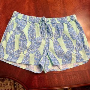 NWOT Women's Vineyard Vines Palm Leaf Print Linen Blend Pull On Shorts Sz SMALL